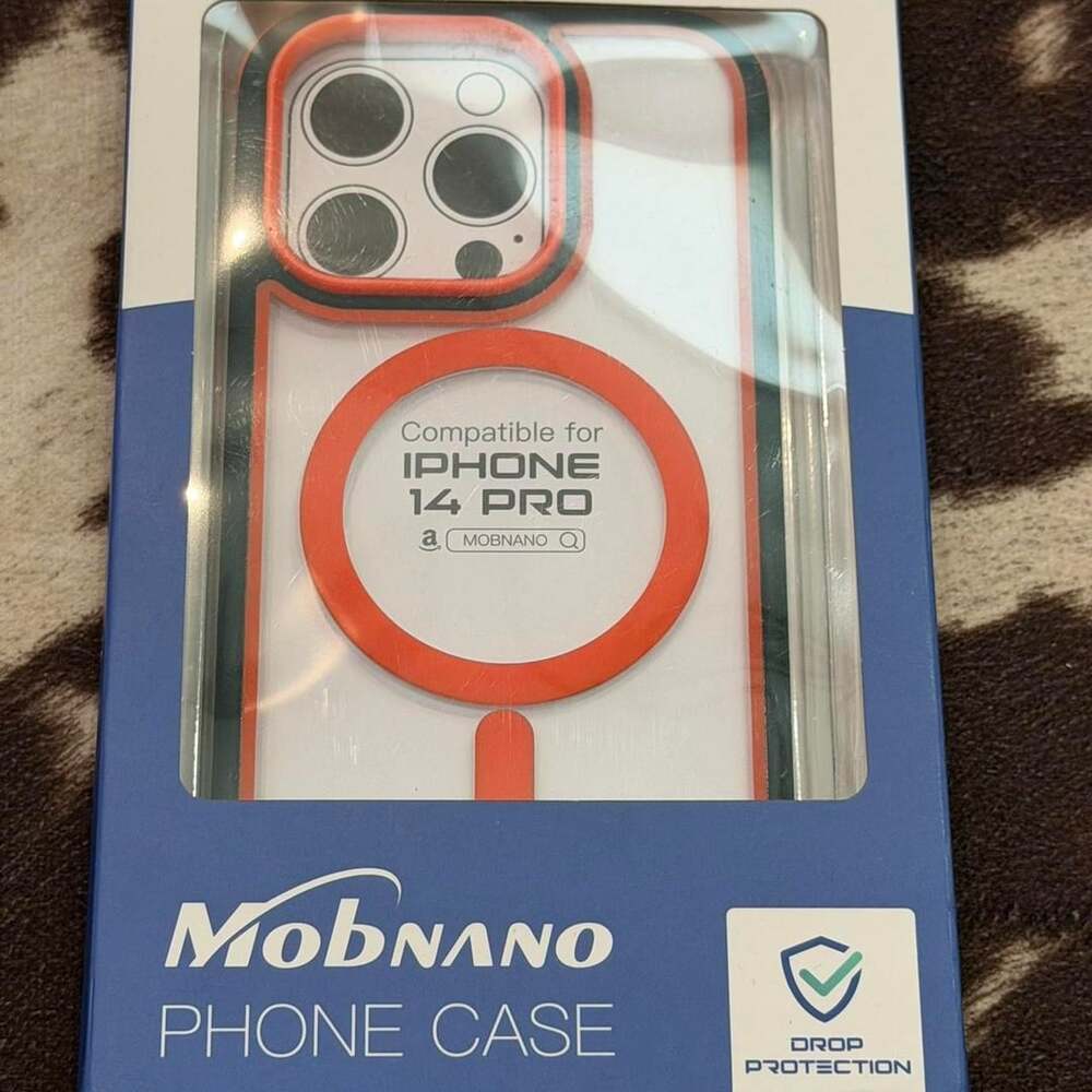 MobNano iPhone 14 Pro MagSafe Case Orange and Clear
